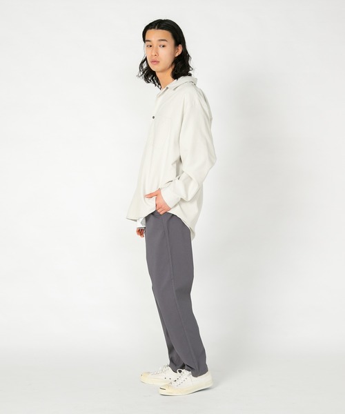 Blue Standard (ブルースタンダード)の「【BLUE STANDARD/ブルースタンダード】 フェイクスエード 無地 切り替えシャツ Tシャツ 2点セット(シャツ/ブラウス・メンズ・スミクロ/ダークブルー/ライトベージュ・MEDIUM/LARGE/X-LARGE)」の16枚目の写真