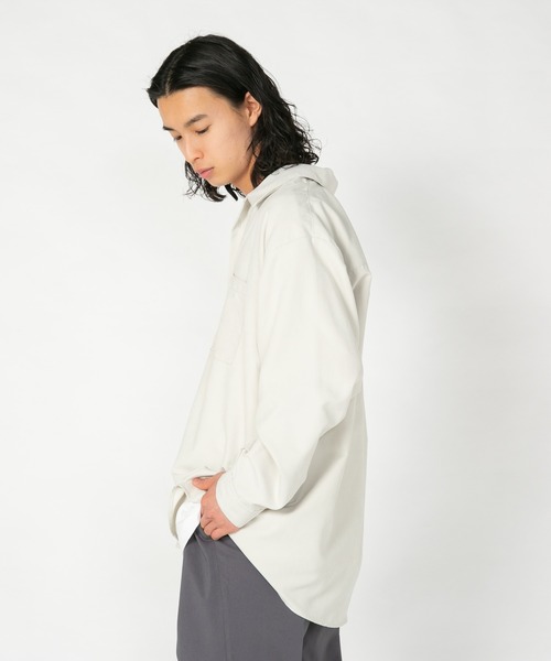 Blue Standard (ブルースタンダード)の「【BLUE STANDARD/ブルースタンダード】 フェイクスエード 無地 切り替えシャツ Tシャツ 2点セット(シャツ/ブラウス・メンズ・スミクロ/ダークブルー/ライトベージュ・MEDIUM/LARGE/X-LARGE)」の12枚目の写真