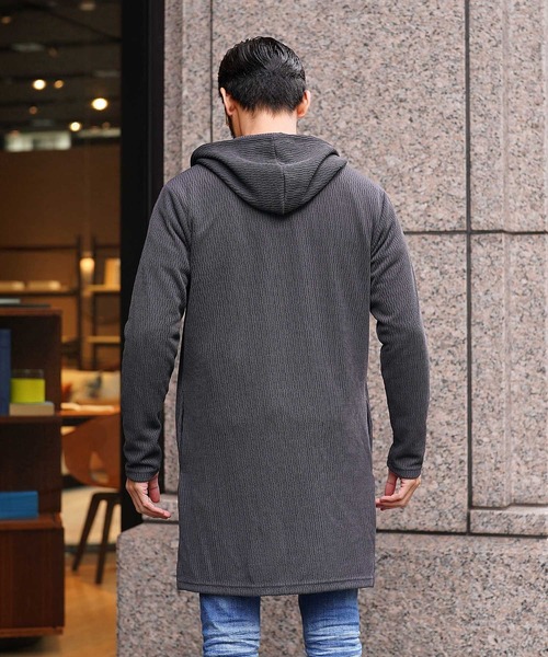 jiggys shop（ジギーズショップ）の「ジャガードニットフーディガン（カーディガン/ボレロ・メンズ・ブラック/チャコールグレー・MEDIUM/LARGE/X-LARGE）」の5枚目の写真