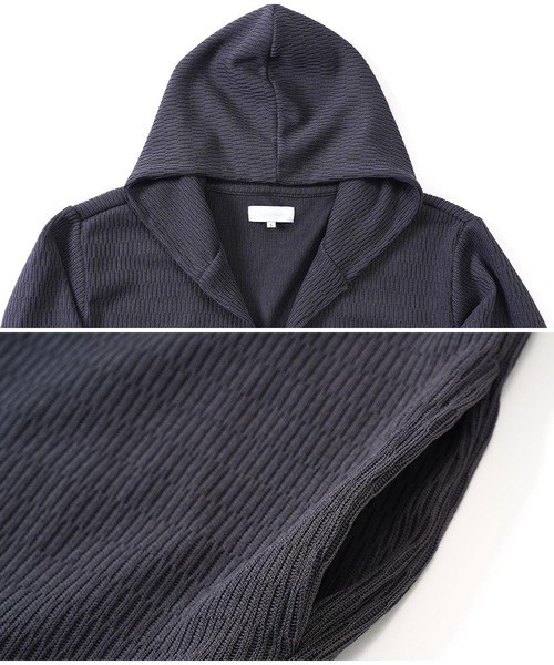 jiggys shop（ジギーズショップ）の「ジャガードニットフーディガン（カーディガン/ボレロ・メンズ・ブラック/チャコールグレー・MEDIUM/LARGE/X-LARGE）」の7枚目の写真