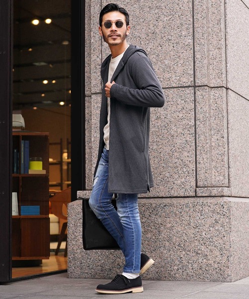 jiggys shop（ジギーズショップ）の「ジャガードニットフーディガン（カーディガン/ボレロ・メンズ・ブラック/チャコールグレー・MEDIUM/LARGE/X-LARGE）」の12枚目の写真