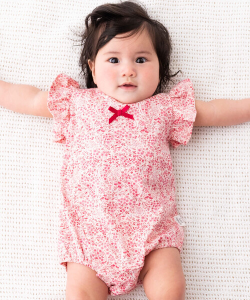 birthday party(バースデイパーティー)の「【お揃い】天竺ペイズリー花プリントボディミニ(70~80cm)(ロンパース・キッズ・ピンク系その他/グリーン系その他・80cm/70cm)」の2枚目の写真