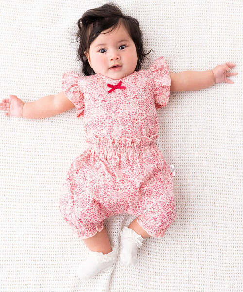 birthday party(バースデイパーティー)の「【お揃い】天竺ペイズリー花プリントボディミニ(70~80cm)(ロンパース・キッズ・ピンク系その他/グリーン系その他・80cm/70cm)」の8枚目の写真