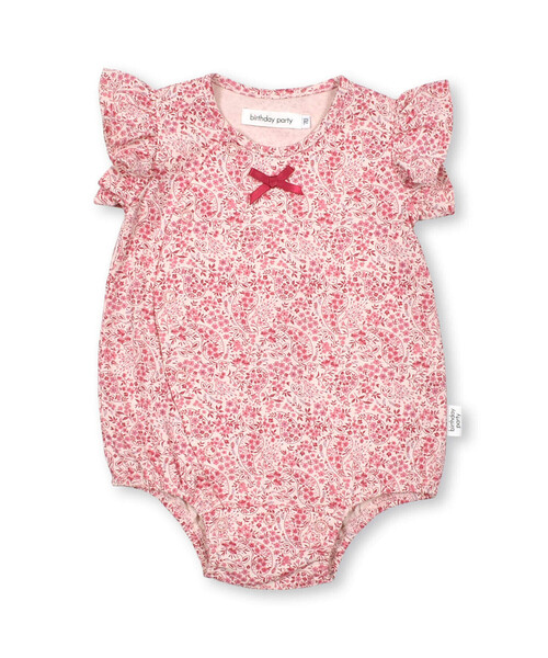 birthday party(バースデイパーティー)の「【お揃い】天竺ペイズリー花プリントボディミニ(70~80cm)(ロンパース・キッズ・ピンク系その他/グリーン系その他・80cm/70cm)」の9枚目の写真