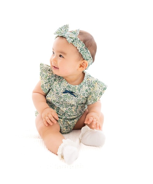 birthday party(バースデイパーティー)の「【お揃い】天竺ペイズリー花プリントボディミニ(70~80cm)(ロンパース・キッズ・ピンク系その他/グリーン系その他・80cm/70cm)」の20枚目の写真