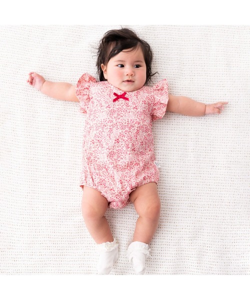 birthday party(バースデイパーティー)の「【お揃い】天竺ペイズリー花プリントボディミニ(70~80cm)(ロンパース・キッズ・ピンク系その他/グリーン系その他・80cm/70cm)」の19枚目の写真