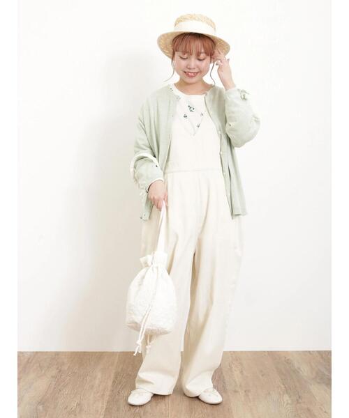 Samansa Mos2（サマンサ モスモス）の「【india crafts】花刺繍キルト巾着バッグ（ハンドバッグ・レディース・キナリ/チャコールグレー・F）」の3枚目の写真