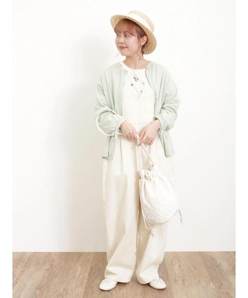 Samansa Mos2（サマンサ モスモス）の「【india crafts】花刺繍キルト巾着バッグ（ハンドバッグ・レディース・キナリ/チャコールグレー・F）」の4枚目の写真