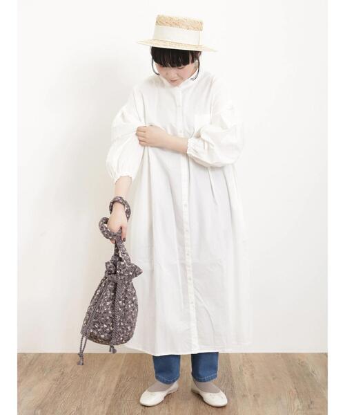 Samansa Mos2（サマンサ モスモス）の「【india crafts】花刺繍キルト巾着バッグ（ハンドバッグ・レディース・キナリ/チャコールグレー・F）」の11枚目の写真