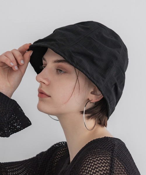 coca（coca）（コカ）の「タックバケットハット（ハット・レディース・アイボリー/ブラック・ONE SIZE）」の2枚目の写真