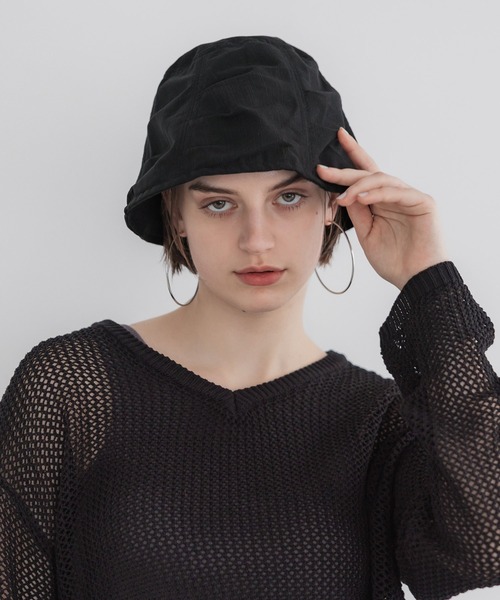 coca（coca）（コカ）の「タックバケットハット（ハット・レディース・アイボリー/ブラック・ONE SIZE）」の3枚目の写真