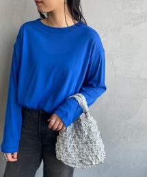 [mizuiro ind/ミズイロインド] ガーゼ ワイドシアーTシャツ