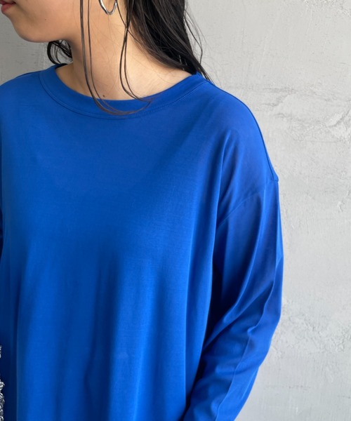 mizuiro ind/ミズイロインド] ガーゼ ワイドシアーTシャツ（T