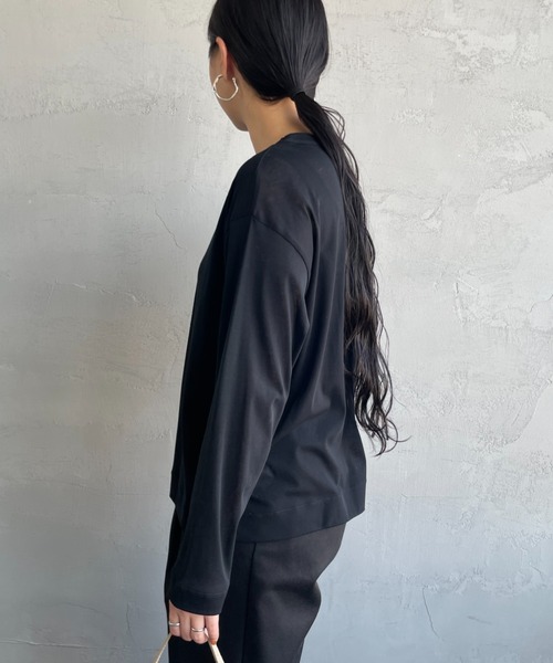 mizuiro ind/ミズイロインド] ガーゼ ワイドシアーTシャツ（T