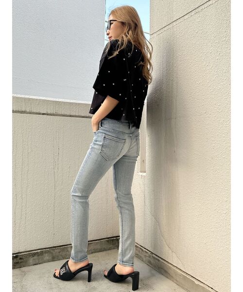 GYDA（ジェイダ）の「VIBINビジュースタッズショートTシャツ（Tシャツ/カットソー・レディース・オフホワイト/ブラック/ライム・FREE）」の10枚目の写真