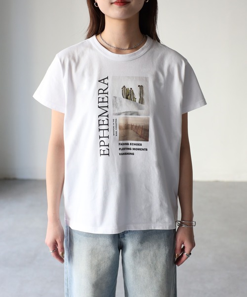 Riberry(リベリー)の「EPHEMERAフォトコンパクトTシャツ(Tシャツ/カットソー・レディース・ブラック/オフホワイト・FREE)」の22枚目の写真