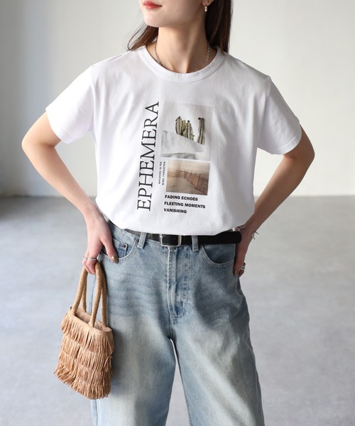 Riberry(リベリー)の「EPHEMERAフォトコンパクトTシャツ(Tシャツ/カットソー・レディース・ブラック/オフホワイト・FREE)」の16枚目の写真