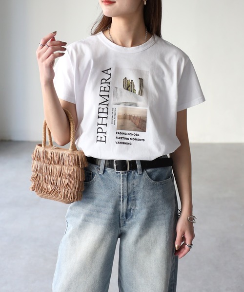 Riberry(リベリー)の「EPHEMERAフォトコンパクトTシャツ(Tシャツ/カットソー・レディース・ブラック/オフホワイト・FREE)」の14枚目の写真
