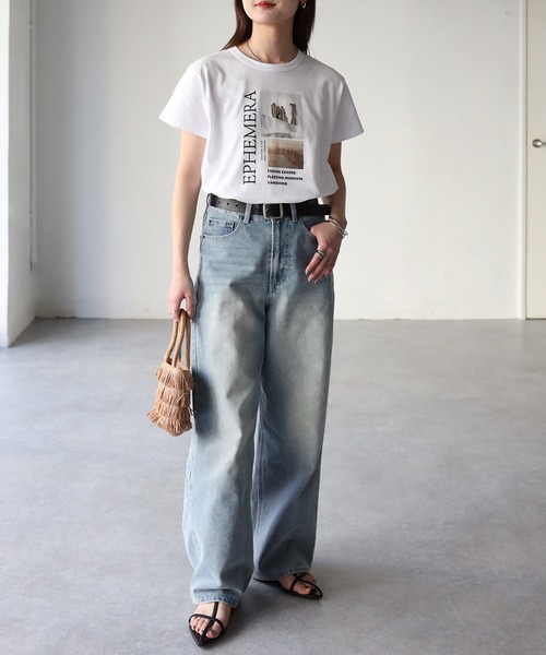 Riberry(リベリー)の「EPHEMERAフォトコンパクトTシャツ(Tシャツ/カットソー・レディース・ブラック/オフホワイト・FREE)」の15枚目の写真
