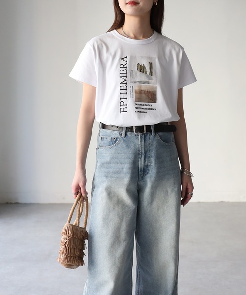 Riberry(リベリー)の「EPHEMERAフォトコンパクトTシャツ(Tシャツ/カットソー・レディース・ブラック/オフホワイト・FREE)」の13枚目の写真
