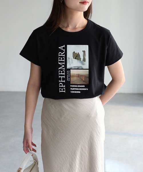 Riberry(リベリー)の「EPHEMERAフォトコンパクトTシャツ(Tシャツ/カットソー・レディース・ブラック/オフホワイト・FREE)」の19枚目の写真