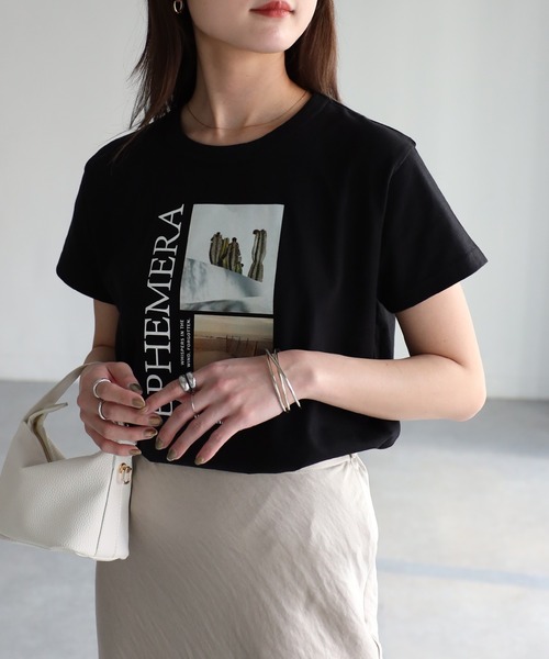 Riberry(リベリー)の「EPHEMERAフォトコンパクトTシャツ(Tシャツ/カットソー・レディース・ブラック/オフホワイト・FREE)」の20枚目の写真
