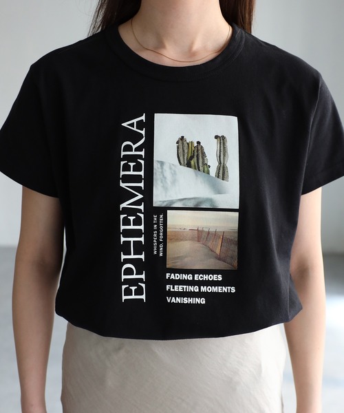 Riberry(リベリー)の「EPHEMERAフォトコンパクトTシャツ(Tシャツ/カットソー・レディース・ブラック/オフホワイト・FREE)」の11枚目の写真