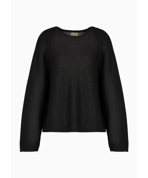 EMPORIO ARMANI（エンポリオアルマーニ）の「【エンポリオ アルマーニ】Emporio Armani Sustainability Values Capsule Collection セーター リサイクル素材 リバースストッキネットステッチ（ニット/セーター・レディース・ブラック・X-SMALL/SMALL/MEDIUM）」の3枚目の写真