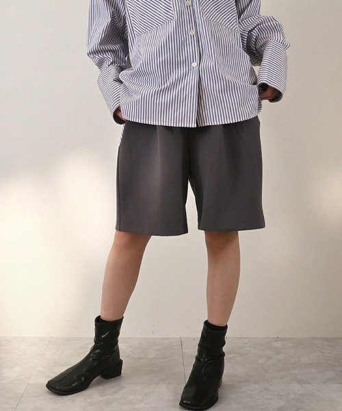 STYLEBLOCK(スタイルブロック)の「カットダンボールハーフパンツ(その他パンツ・レディース・ブラック/チャコールグレー/ベージュ・M)」の3枚目の写真