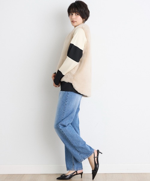 INED CLARO（イネドクラロ）の「エコファーベスト（ブルゾン・レディース・アイボリー/グレー/モカ・フリー）」の17枚目の写真