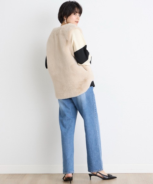 INED CLARO（イネドクラロ）の「エコファーベスト（ブルゾン・レディース・アイボリー/グレー/モカ・フリー）」の18枚目の写真