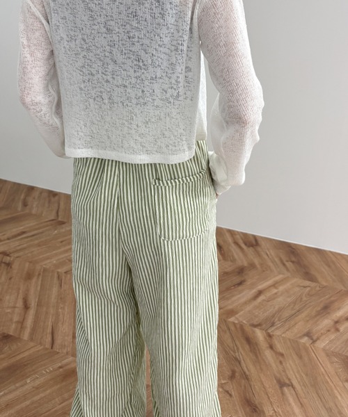 ストライプ パンツ ストライプバイカラースラックス | ファッション通販サイト NUGU