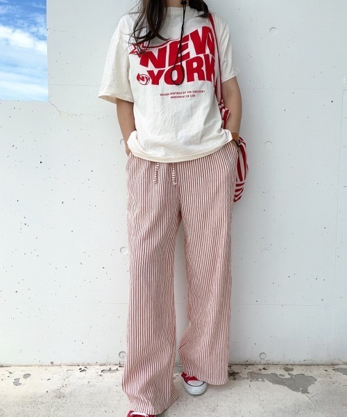 FreshService ストライプ イージーパンツ FreshService フレッシュサービス CORPORATE EASY PANTS