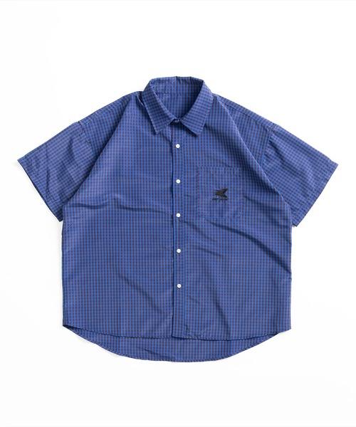 kutir(クティール)の「ロゴ刺繍ビックチェックシャツ(シャツ/ブラウス・メンズ・ライトブルー/ブルー・MEDIUM/LARGE)」の1枚目の写真