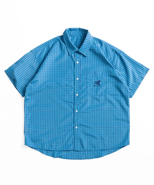 kutir(クティール)の「ロゴ刺繍ビックチェックシャツ(シャツ/ブラウス・メンズ・ライトブルー/ブルー・MEDIUM/LARGE)」の2枚目の写真