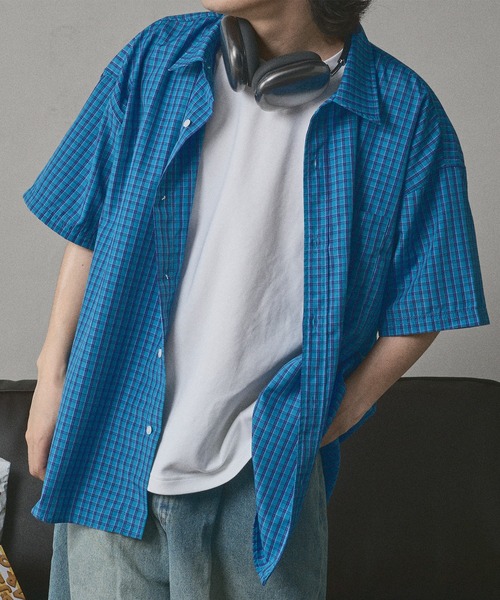 kutir(クティール)の「ロゴ刺繍ビックチェックシャツ(シャツ/ブラウス・メンズ・ライトブルー/ブルー・MEDIUM/LARGE)」の12枚目の写真