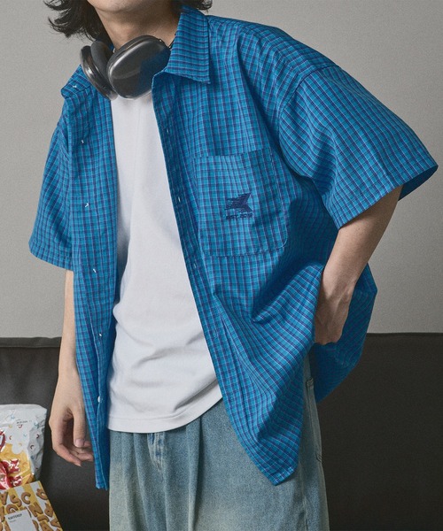 kutir(クティール)の「ロゴ刺繍ビックチェックシャツ(シャツ/ブラウス・メンズ・ライトブルー/ブルー・MEDIUM/LARGE)」の11枚目の写真