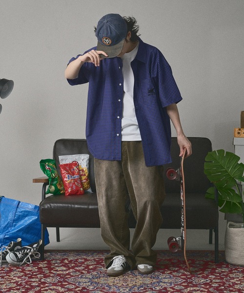 kutir(クティール)の「ロゴ刺繍ビックチェックシャツ(シャツ/ブラウス・メンズ・ライトブルー/ブルー・MEDIUM/LARGE)」の19枚目の写真