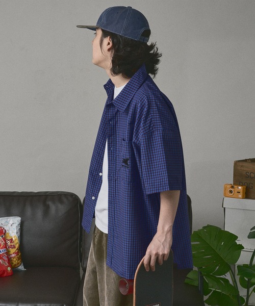 kutir(クティール)の「ロゴ刺繍ビックチェックシャツ(シャツ/ブラウス・メンズ・ライトブルー/ブルー・MEDIUM/LARGE)」の22枚目の写真
