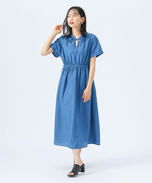 BEAMS HEART（ビームスハート）の「ギャザー スキッパー ワンピース（ワンピース・レディース・ブラック/パープル系その他2/ベージュ/ブルー/ブラウン系その他4・FREE）」の12枚目の写真