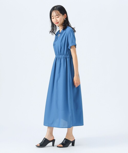 BEAMS HEART（ビームスハート）の「ギャザー スキッパー ワンピース（ワンピース・レディース・ブラック/パープル系その他2/ベージュ/ブルー/ブラウン系その他4・FREE）」の13枚目の写真