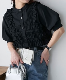 LUDLOW ブラック パフスリーブ トップス CFCL / POTTERY グリッターパフスリーブトップス｜ESTNATION ONLINE