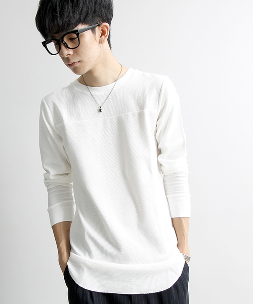 WEGO（ウィゴー）の「WEGO/ワッフルラウンドカットソー（Tシャツ/カットソー・メンズ・レッド/ホワイト/カーキ/ブラック・MEDIUM/LARGE）」の2枚目の写真