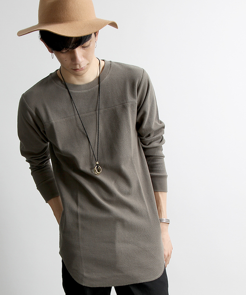 WEGO（ウィゴー）の「WEGO/ワッフルラウンドカットソー（Tシャツ/カットソー・メンズ・レッド/ホワイト/カーキ/ブラック・MEDIUM/LARGE）」の4枚目の写真