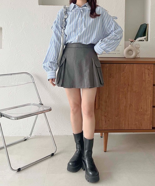 apres jour clair(アプレジュールクレア)の「【apres jour clair】ポケット付きプリーツミニスカパン【ZOZOTOWN限定アイテム】(スカート・レディース・グレー/キャメル/ブラック・フリー/X-LARGE)」の18枚目の写真