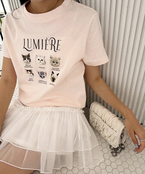 one after another NICE CLAUP(ワンアフターアナザーナイスクラップ)の「ねこアソートTee(Tシャツ/カットソー・レディース・ピンク/アイボリー/チャコールグレー/ピンク系その他・FREE)」の4枚目の写真