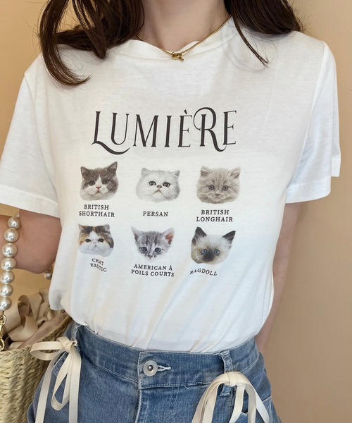 one after another NICE CLAUP(ワンアフターアナザーナイスクラップ)の「ねこアソートTee(Tシャツ/カットソー・レディース・ピンク/アイボリー/チャコールグレー/ピンク系その他・FREE)」の11枚目の写真