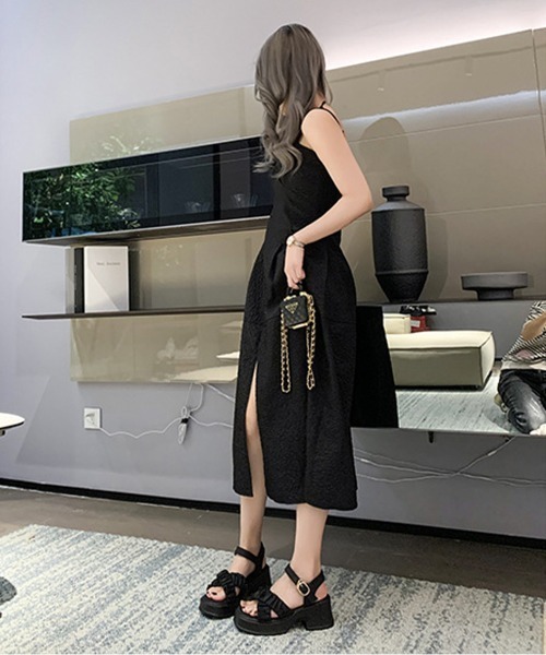 厚底サンダル太ヒールクロスベルト夏