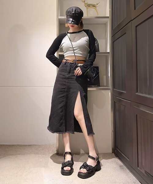 厚底サンダル太ヒールクロスベルト夏