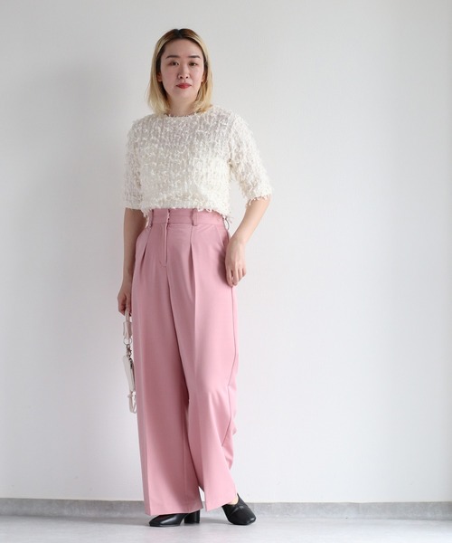 cepo（セポ）の「フリンジシンプルTee（Tシャツ/カットソー・レディース・ブラック/オフホワイト・M）」の5枚目の写真